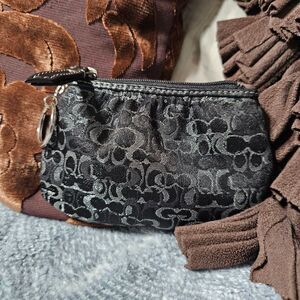 Coach y2k Lurex and Black Optic Coin Pouch Purse